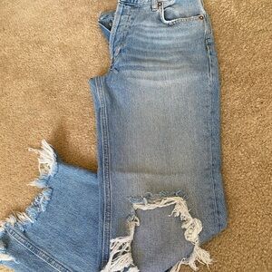 We the free cropped jeans Distressed knees size 25